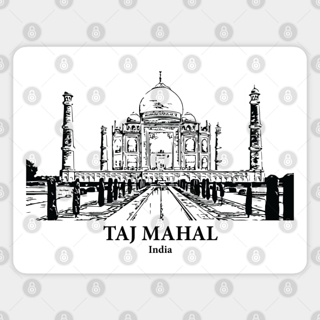 Taj Mahal - India Magnet by Lakeric